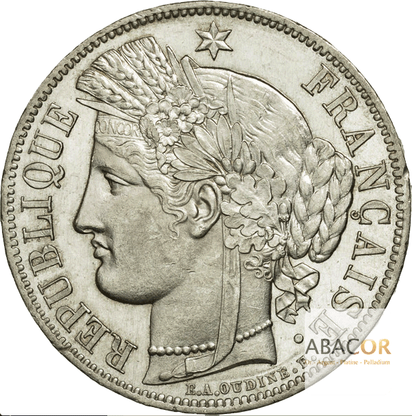 5 Francs Argent Cérès IIème République