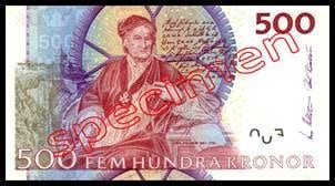 500 Couronnes Suédoises 2001
