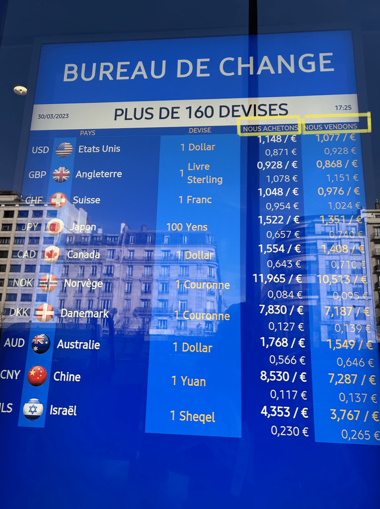 meilleur bureau de change paris