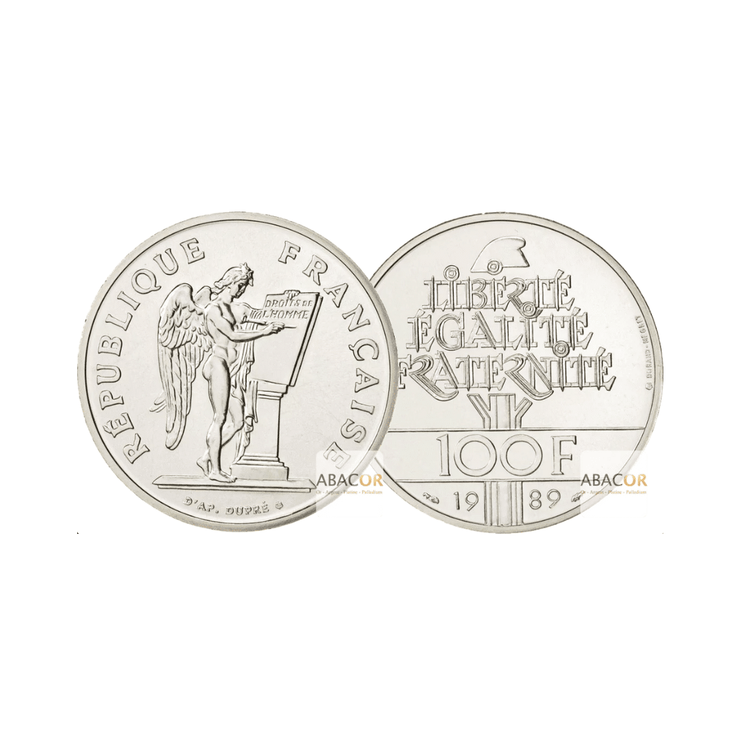 Pièce 100 Francs Droits de l'Homme 1989
