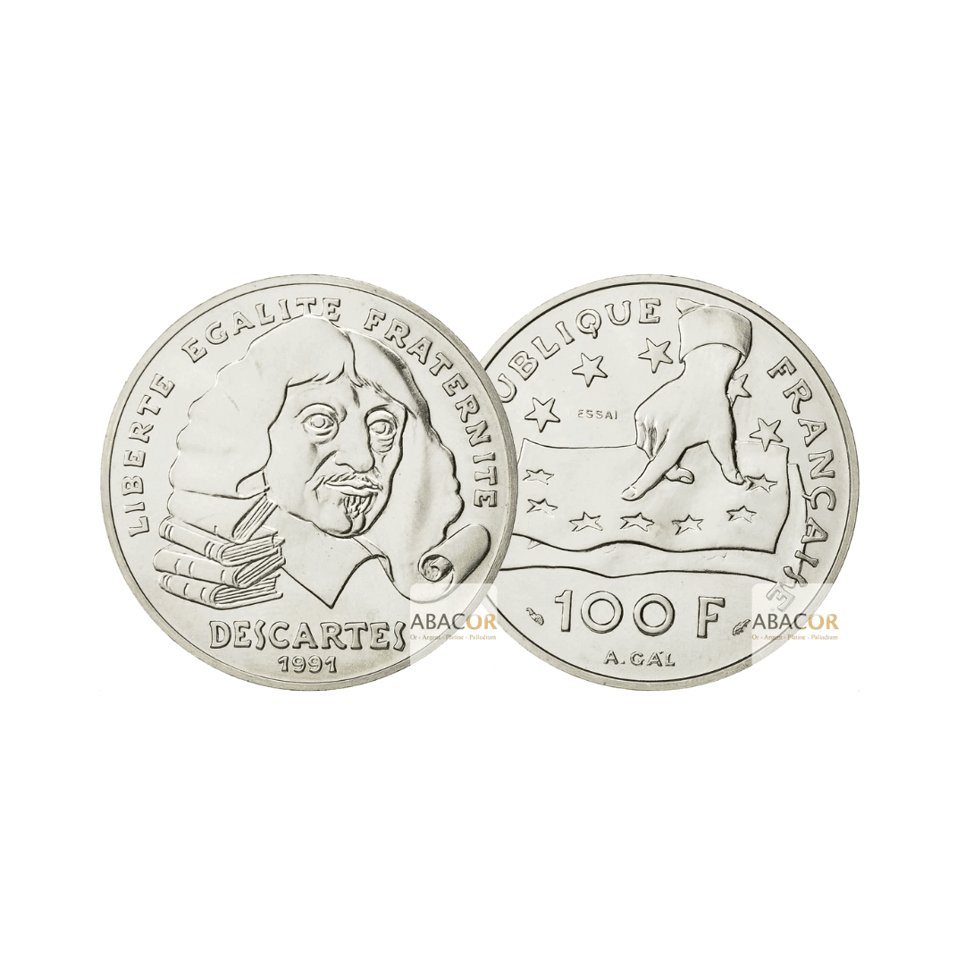 Piece Argent 100 Francs Descartes de 1991
