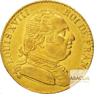 20 Francs Or Louis XVIII Buste Habillé