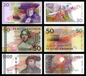 20 50 1000 Couronnes Suédoises
