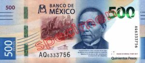 Billet 500 Pesos Mexicains