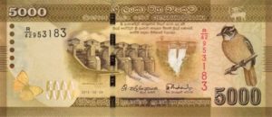 Billet 5000 Roupies Srilankaise Sri Lanka LKR 2010 recto