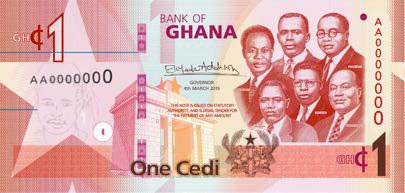 Billet 1 Cedis Ghaneens Ghana GHS 2019 recto