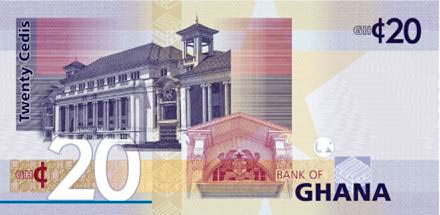 Billet 20 Cedis Ghaneens Ghana GHS 2019 verso