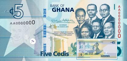 Billet 5 Cedis Ghaneens Ghana GHS 2019 recto