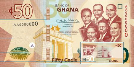 Billet 50 Cedis Ghaneens Ghana GHS 2019 recto
