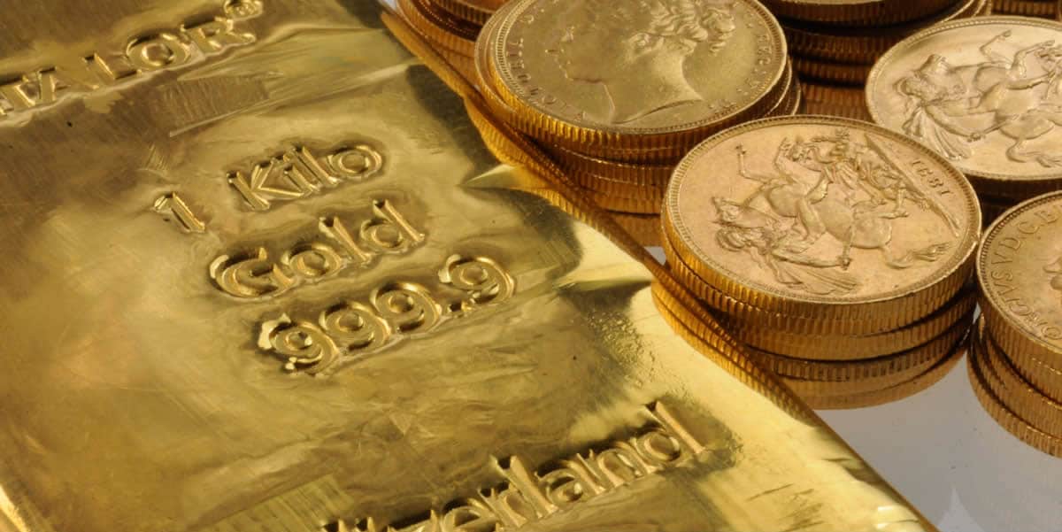 lingot d'or et pièces d'or