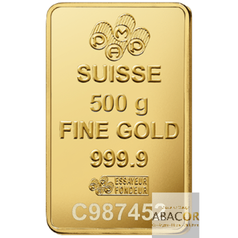 Lingot Or PAMP 500 Grammes Frappé
