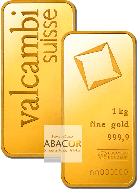 lingot or valcambi 1 kg frappé