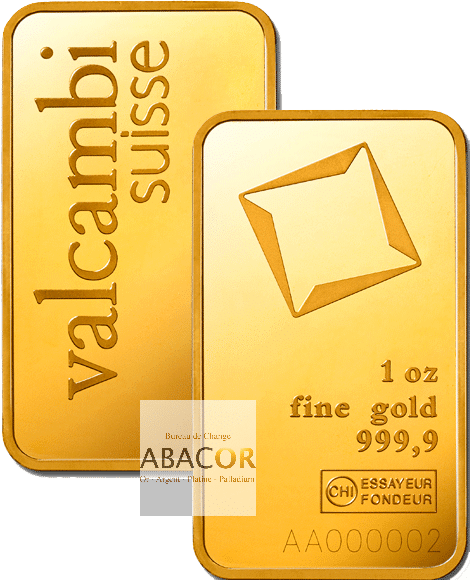lingot or valcambi once frappé