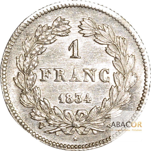 1 Franc Argent Louis Philippe Tête Laurée