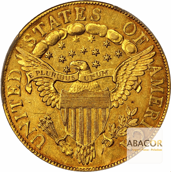 10-Dollars-US-Or-1797-1804-Buste-Coiffe-a-Droite-Aigle-Heraldique-revers.png 10 Dollars Or Liberty 1797 à 1804