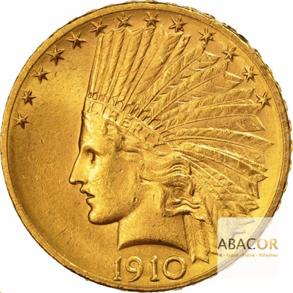 Pièce d'Or 10 Dollars Tête d'Indien