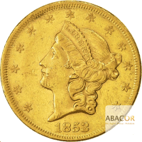 20 Dollars Or Liberty Sans Devise 1849 à 1866