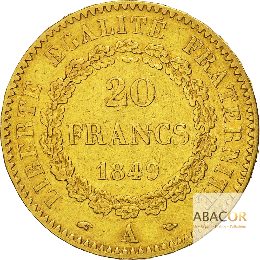 20 Francs Or Génie IIème République