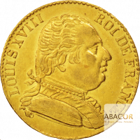 20 Francs Or Louis XVIII Buste Habillé