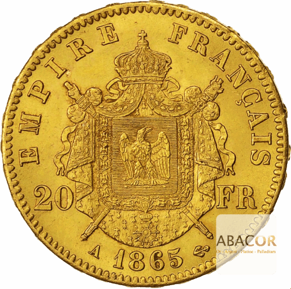 20-Francs-Or-Napoleon-III-Tete-Lauree-revers.png Pièce d'Or 20 Francs Napoléon / Louis d'Or