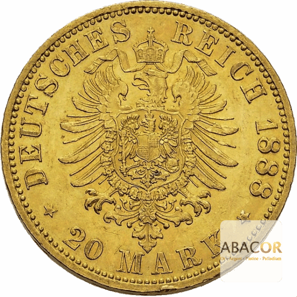 20 Mark Or Friedrich III Prusse