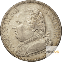 5 Francs Argent Louis XVIII Buste Habillé