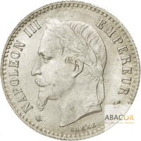 50 Cent Argent Napoléon III Tête Laurée