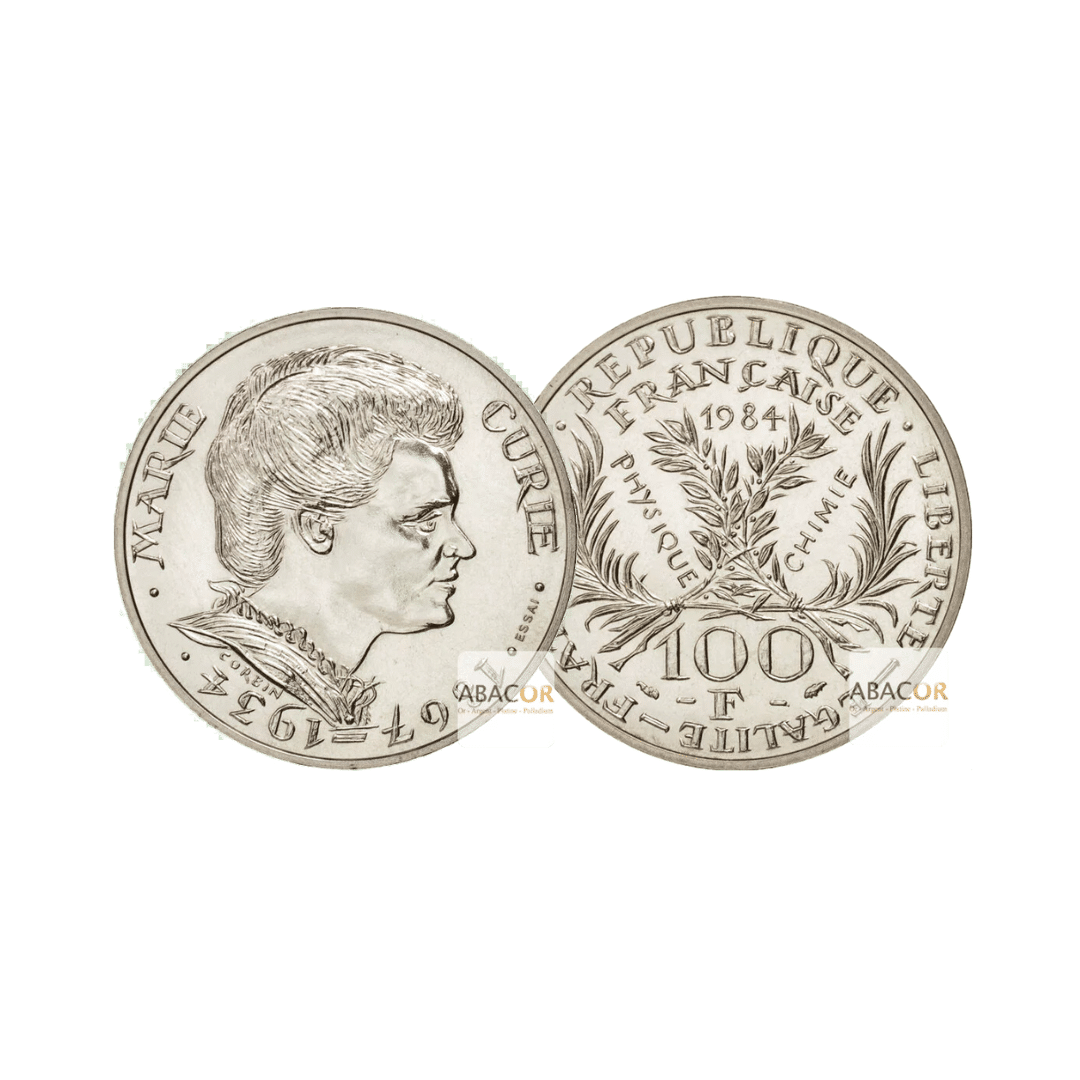 Piece Argent 100 Francs Marie Curie
